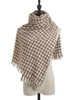 Houndstooth Cashmere Fringe Scarf