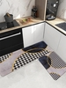 Houndstooth Colorblock Pattern Kitchen Mat