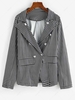 Houndstooth Double Breasted Flap Detail Blazer S Black