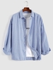Houndstooth Drop Shoulder Shirt 2xl Sky blue