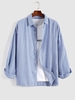 Houndstooth Drop Shoulder Shirt M Sky blue