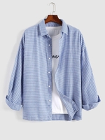 Houndstooth Drop Shoulder Shirt Xl Sky blue