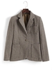 Houndstooth Front Pocket Tweed Blazer L Light coffee
