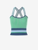 Houndstooth Knitted Crop Tank Top Green