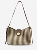 Houndstooth Pattern Button Shoulder Bag