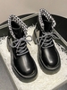 Houndstooth Platform Combat Boots
