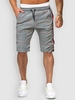 Houndstooth Print Drawstring Casual Shorts S Dark gray
