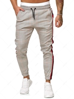 Houndstooth Print Drawstring Jogger Pants 2xl Multi c