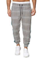 Houndstooth Print Drawstring Jogger Pants 2xl Multi g