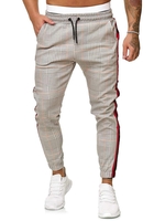 Houndstooth Print Drawstring Jogger Pants 3xl Multi c