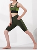 Houndstooth Sports Bra and Scrunch Butt Biker Shorts Set L Jungle green