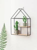 House Shaped Double Shelf Home Decor Wall Storage Rack