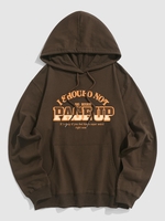 I SHOULD NOT BE HERE PAGE UP Letter Pocket Pullover Hoodie L Deep coffee