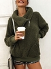 Inclined Zip Pocket Teddy Sweatshirt Xxl Deep green