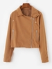 Inclined Zipper Plain Jacket M Light coffee
