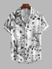 Ink Painting Maple Leaf Pattern Ethnic Style Shirt Xxl