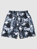 Ink Painting Star Print Drawstring Shorts Xl Black