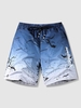 Ink Splashed Print Drawstring Beach Shorts Xl Deep blue