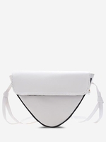 Inverted Triangle Shape Piping Flap Shoulder Bag