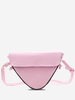 Inverted Triangle Shape Piping Flap Shoulder Bag