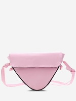 Inverted Triangle Shape Piping Flap Shoulder Bag