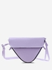 Inverted Triangle Shape Piping Flap Shoulder Bag