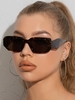Irregular Frame Leg Rectangle Shape Sunglasses