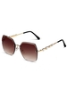 Irregular Frame Rimless Tinted Metal Sunglasses