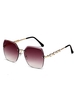 Irregular Frame Rimless Tinted Metal Sunglasses