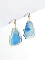 Irregular Resin Charm Huggies Earrings