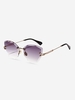 Irregular Shape Lens Rimless Sunglasses