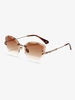 Irregular Shape Lens Rimless Sunglasses