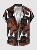 Irregular Shape Pattern Short Sleeves Shirt Xl Multi a