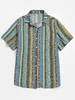 Jacquard Print Shirt L Blue