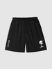 Japanese Character Coconut Palm Graphic Shorts S Black