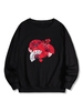 Japanese Fan Print Pullover Sweatshirt Xl Black