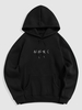 Japanese Printed Fleece-lined Hoodie S Black
