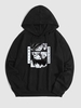 Japanese Style Anime Graphic Hoodie S Black