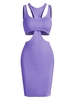 Jersey Crop Top and Slinky Cutout Tank Dress L Purple