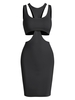 Jersey Crop Top and Slinky Cutout Tank Dress M Black
