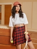 Jersey Drawstring Hem Polo Crop Top S White