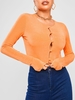 Jersey Peekaboo Long Sleeve Pully Top S Orange