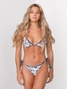 Jessica Stockstill x ZAFUL Leopard Snakeskin Whip Stitch Tie String Bikini Swimsuit S Multi a