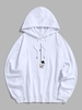 Kangaroo Pocket Cute Astronaut Printed Hoodie 2xl White
