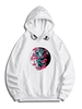 Kangaroo Pocket Dragon Print Fleece Graphic Hoodie 2xl White
