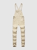 Kangaroo Pocket Solid Color Denim Jumpsuit M Light coffee