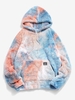 Kangaroo Pocket Tie Dye Faux Fur Fluffy Fleece Hoodie S Brown sugar