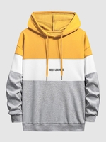 KEEP LEARNING Colorblock Hoodie L Yellow