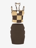 Keyhole Cami Top and Cut Out Side Mini Skirt Set Coffee