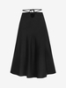 Keyhole Midriff Flossing Midi Skirt L Black